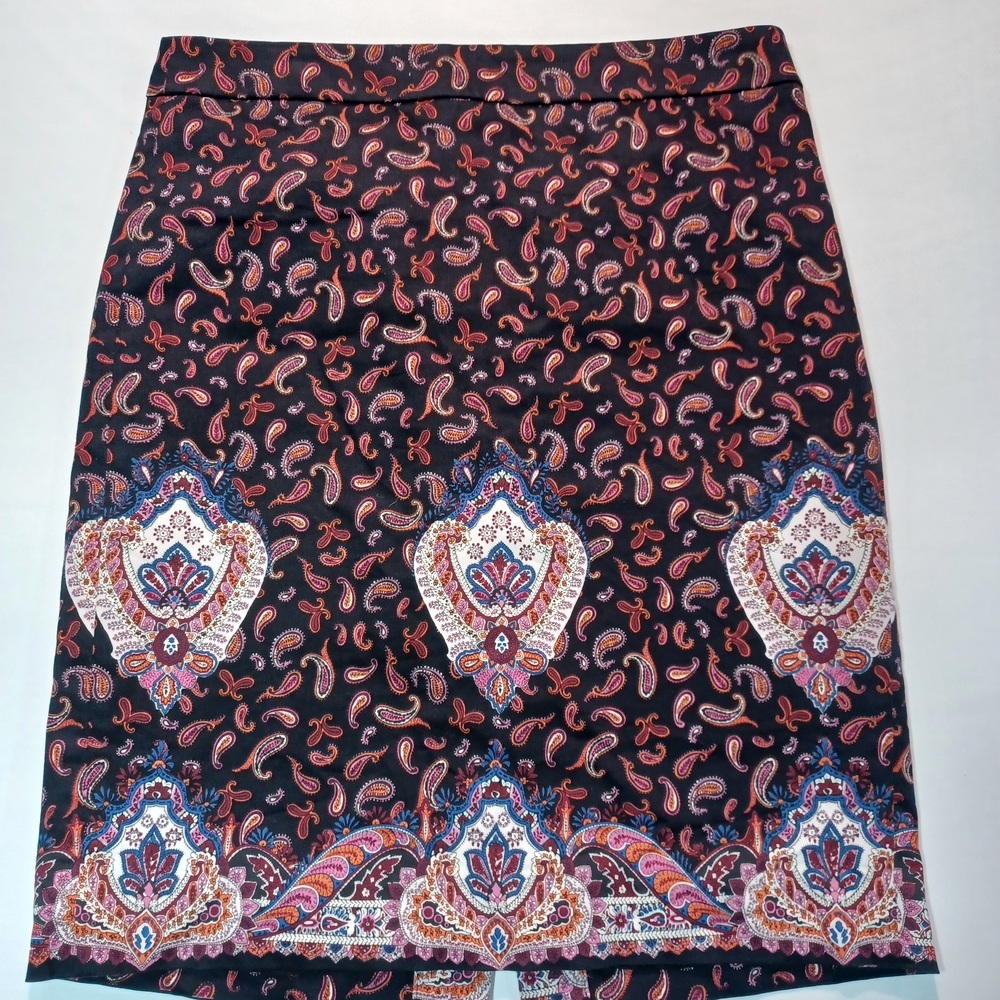 Elegant J. Crew Paisley Pencil Skirt Multicolor - Picture 1 of 6